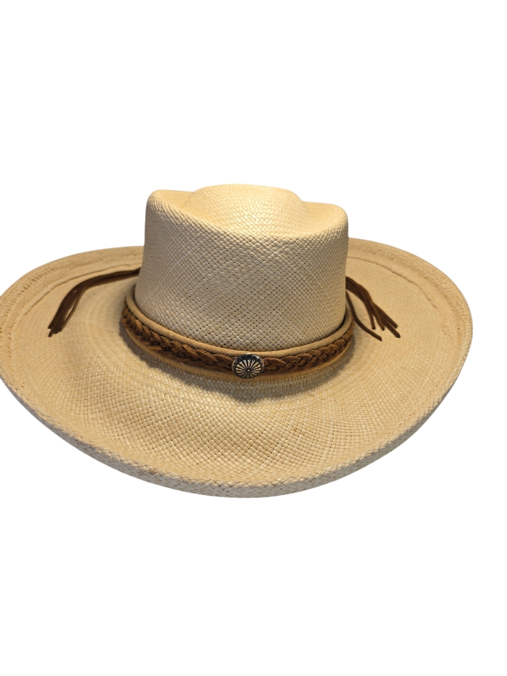 Shady Brady Handmade In USA Western Cowboy Hat with Braided Leather Band - Large